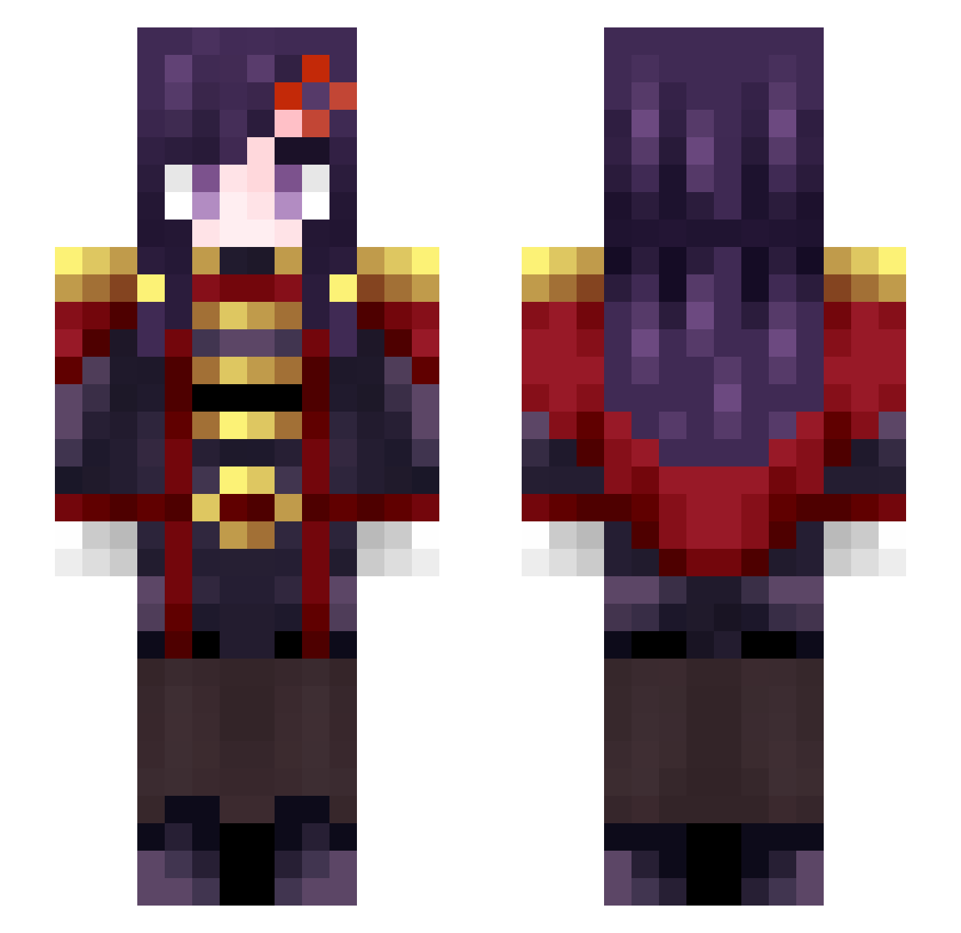 krouuu Minecraft skin, front and back view