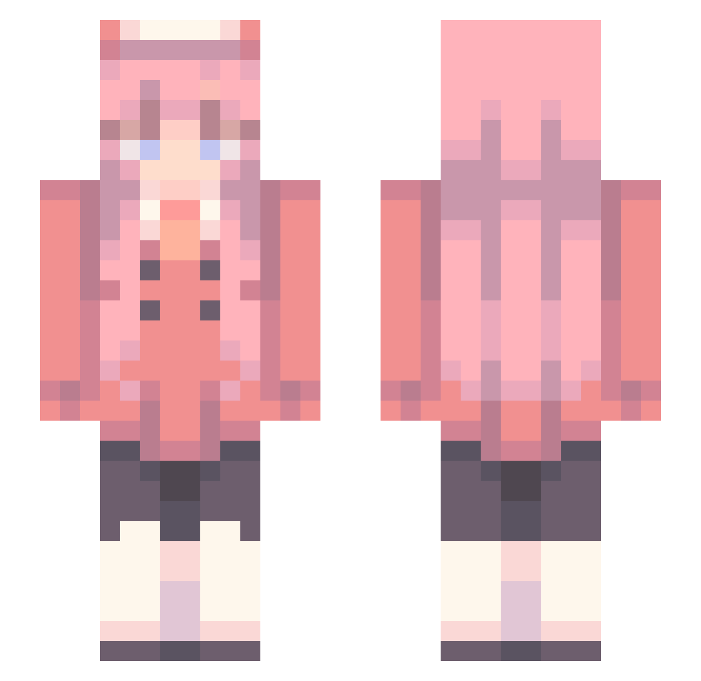 Tencvll Minecraft skin, front and back view
