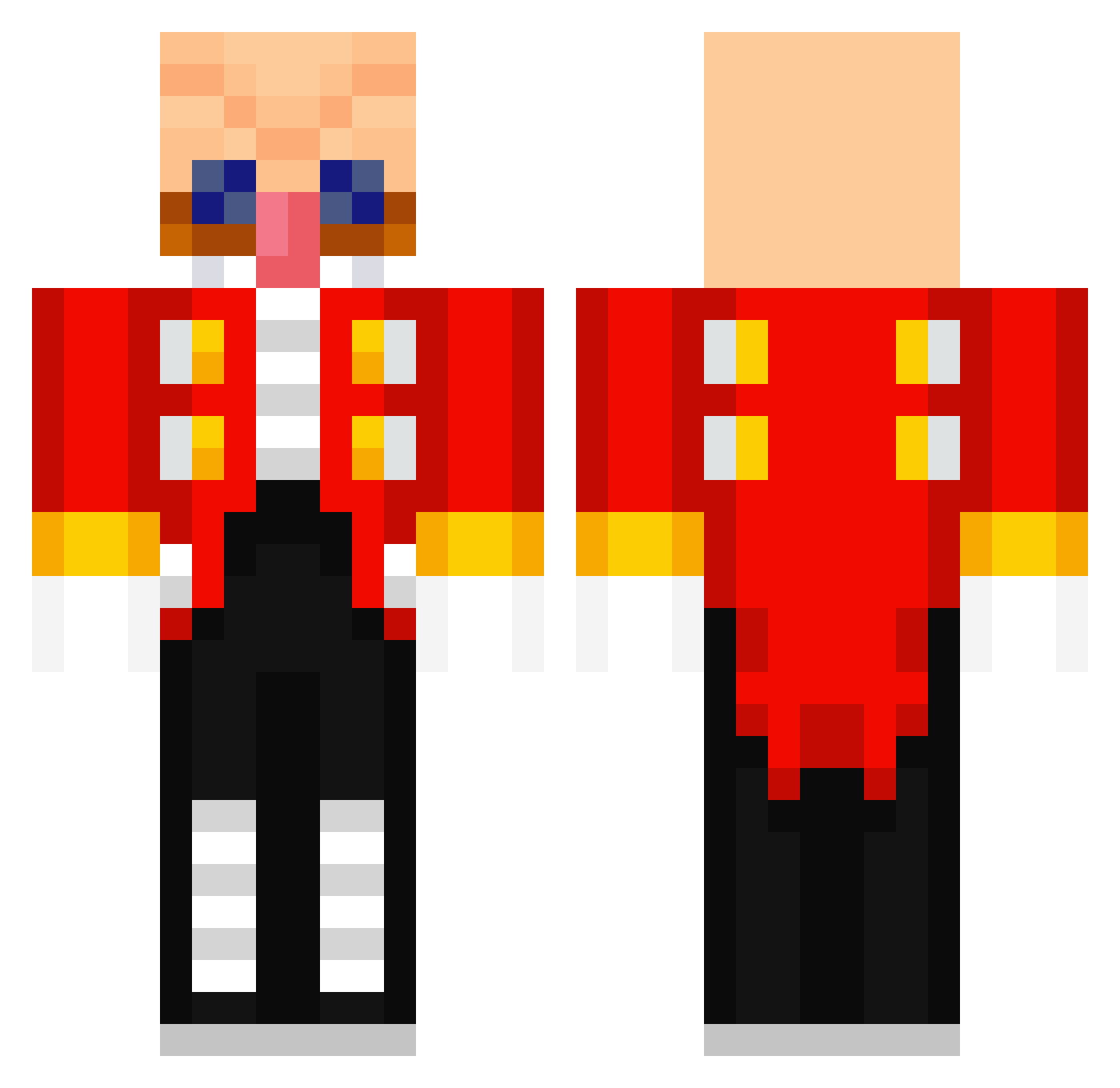 rancored Minecraft skin, front and back view