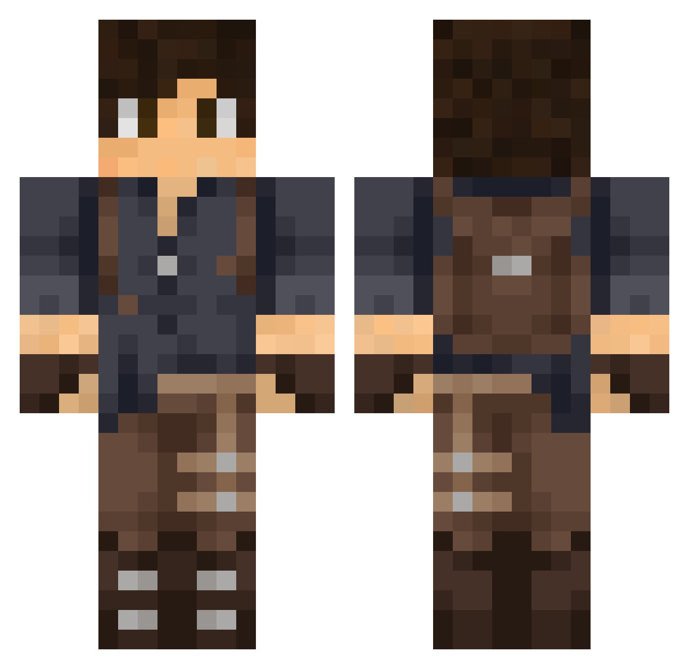 Kahnva Minecraft skin, front and back view