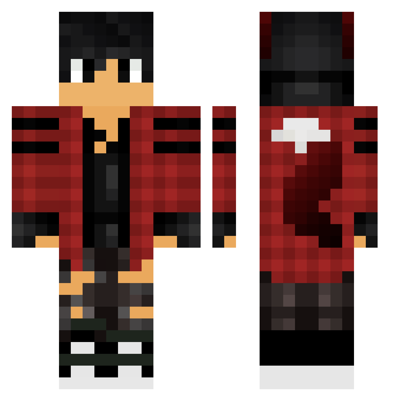 GlasContainerr Minecraft skin, front and back view