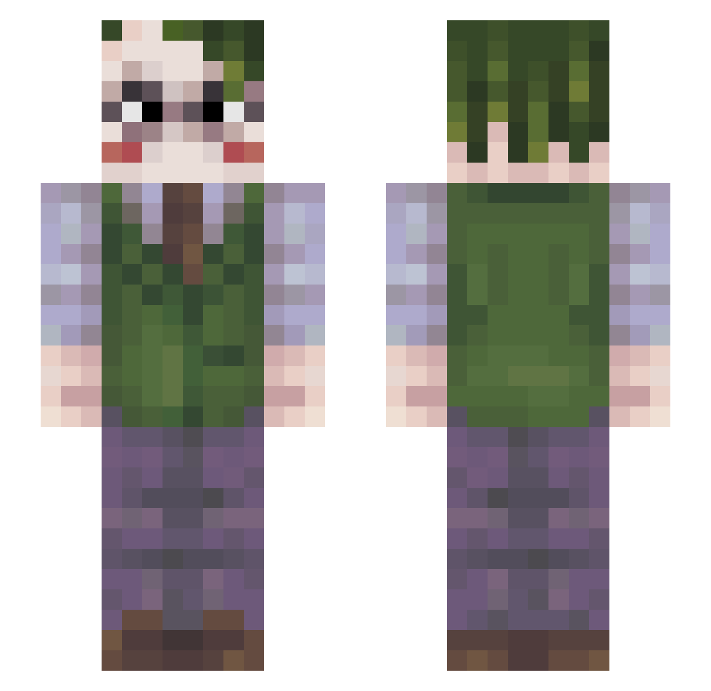VENG3ANCE Minecraft skin, front and back view