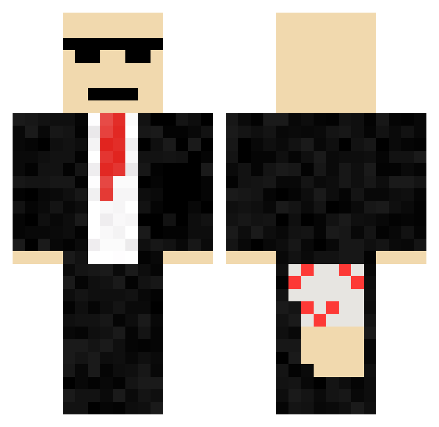 BloxCypress Minecraft skin, front and back view