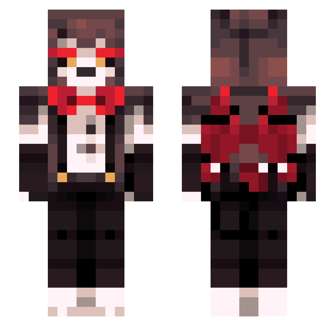 J0xzi Minecraft skin, front and back view