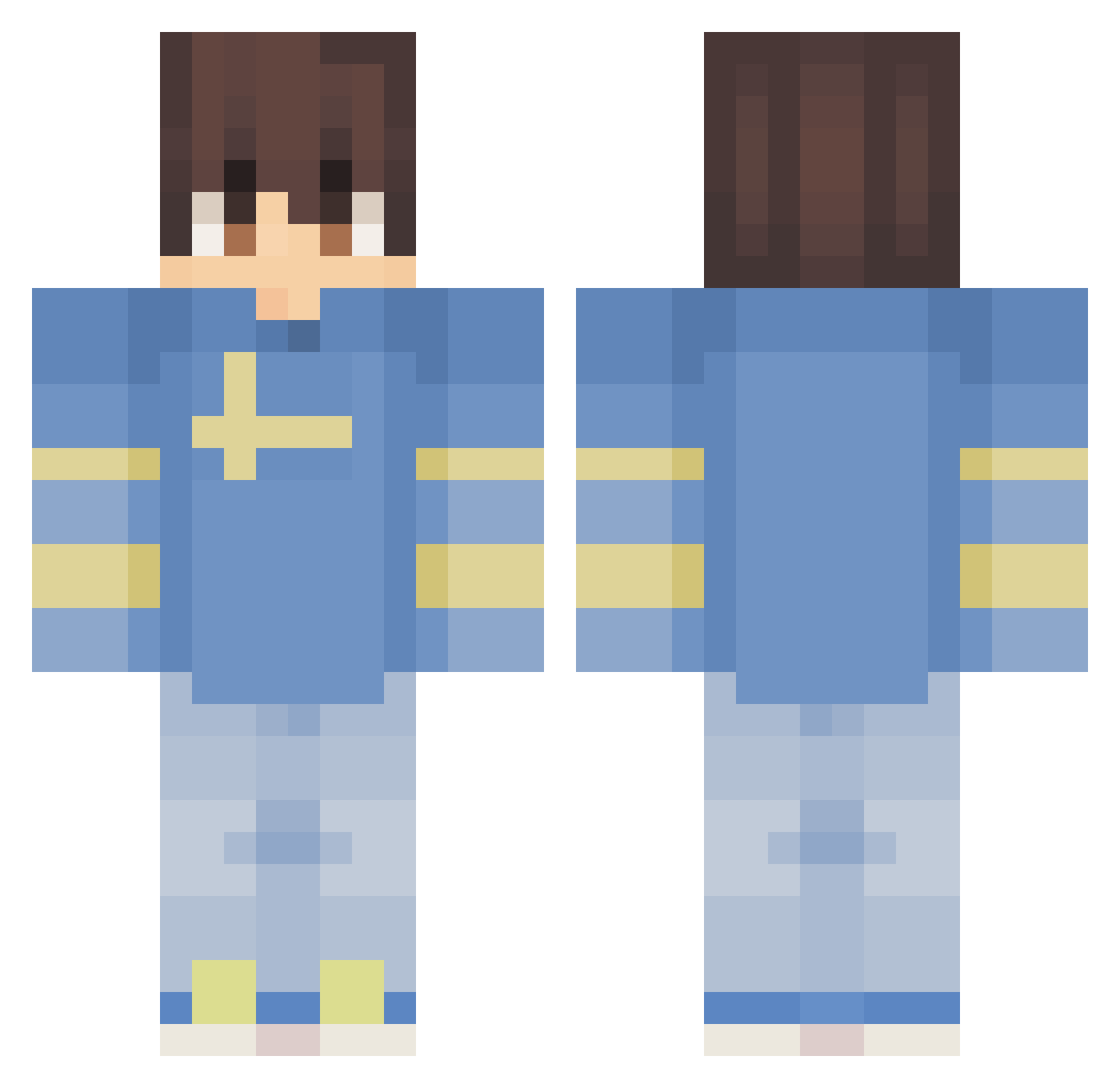 Triraz Minecraft skin, front and back view