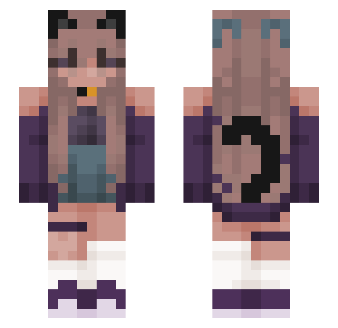 Panzeya Minecraft skin, front and back view