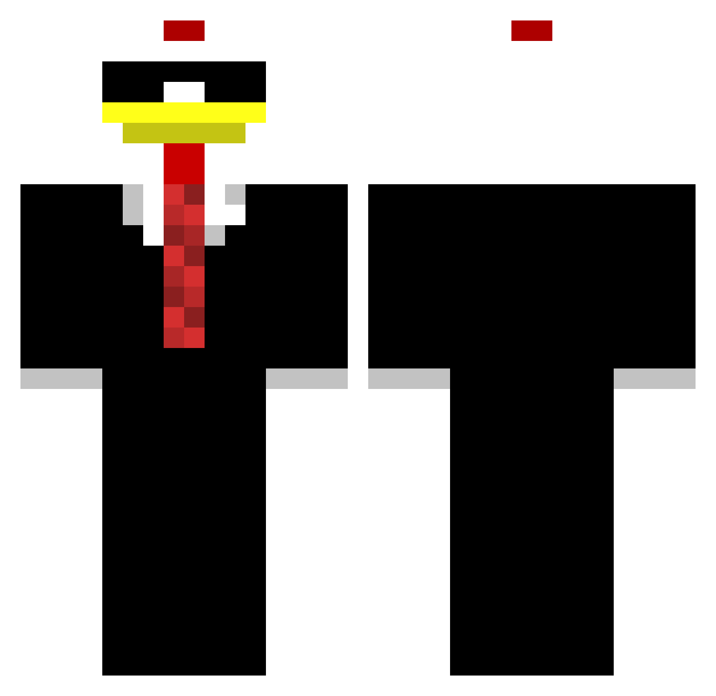Carlovich7 Minecraft skin, front and back view