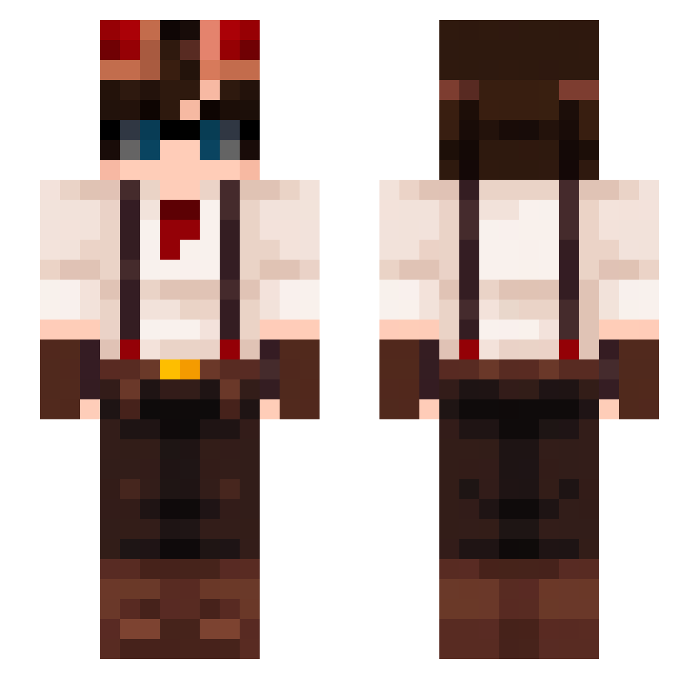 XF1ghter Minecraft skin, front and back view