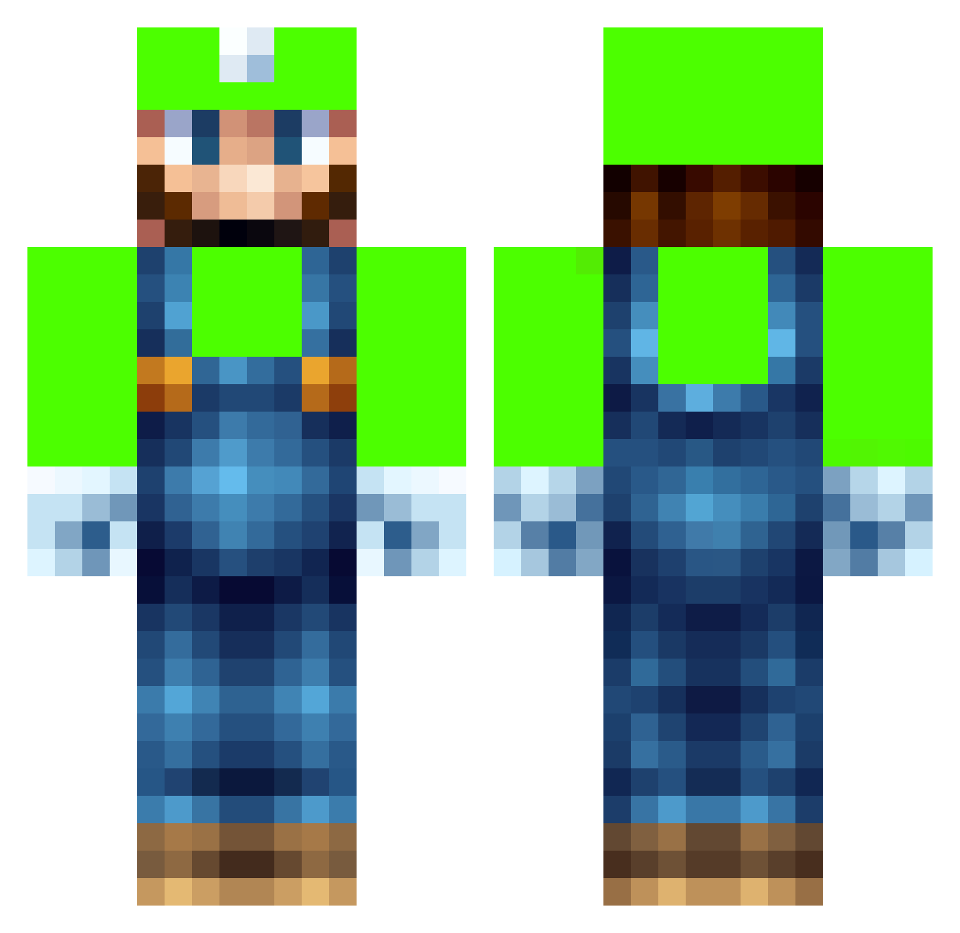 OHNINJI Minecraft skin, front and back view