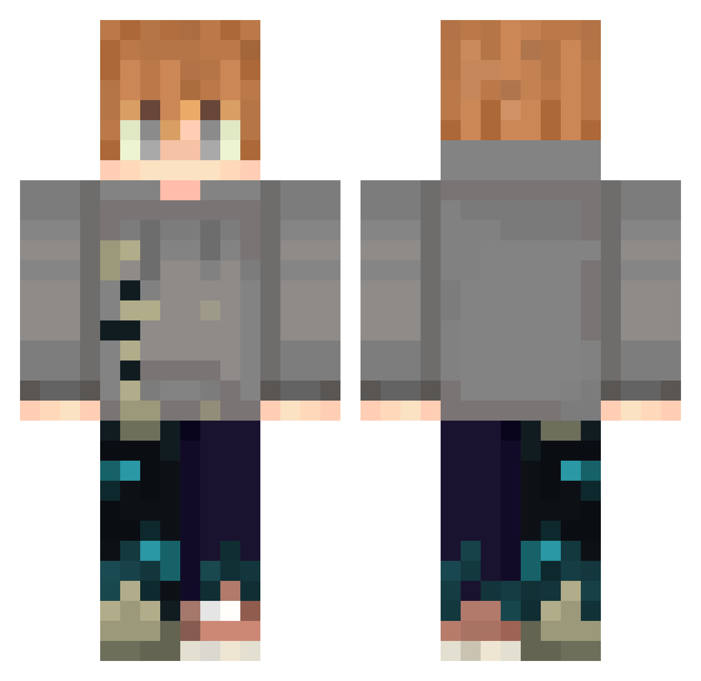 vicioustoadie Minecraft skin, front and back view