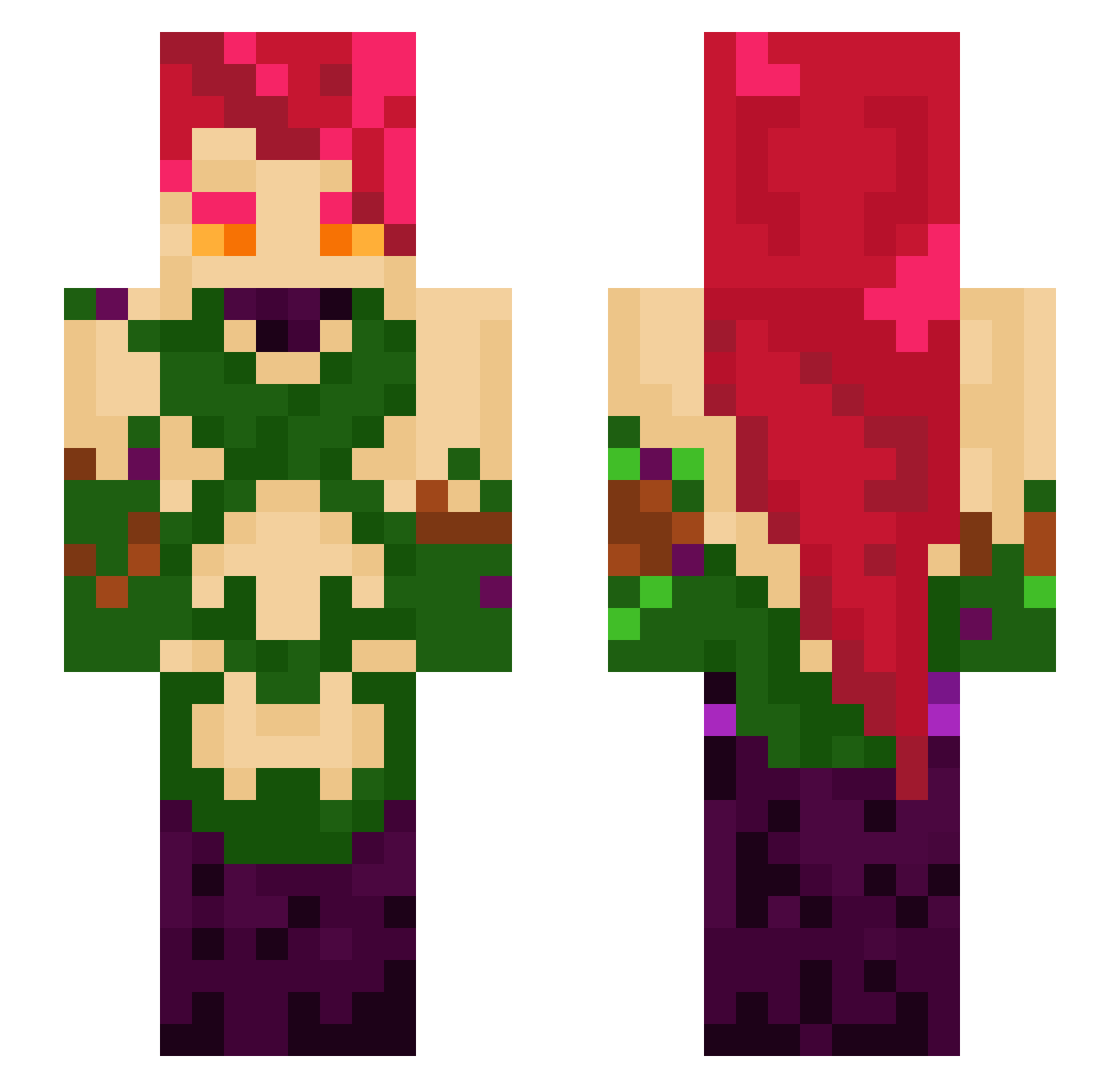 SavageLove16 Minecraft skin, front and back view
