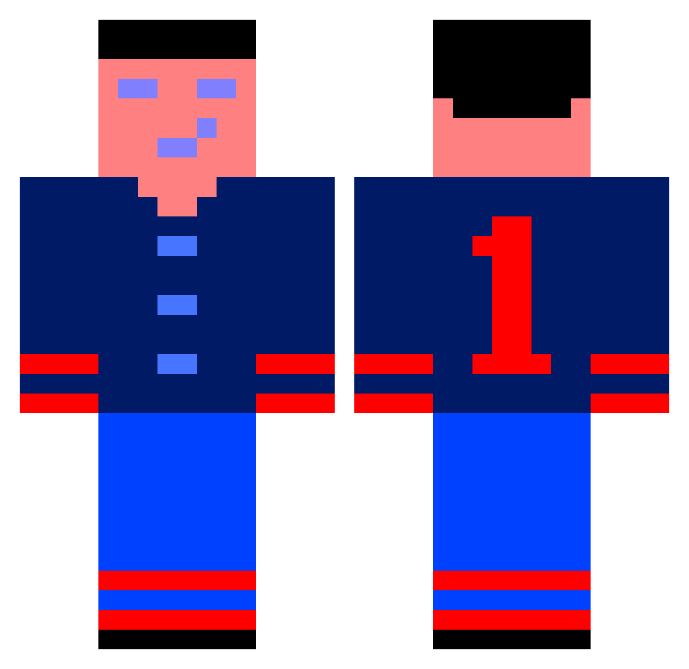 JES_7 Minecraft skin, front and back view