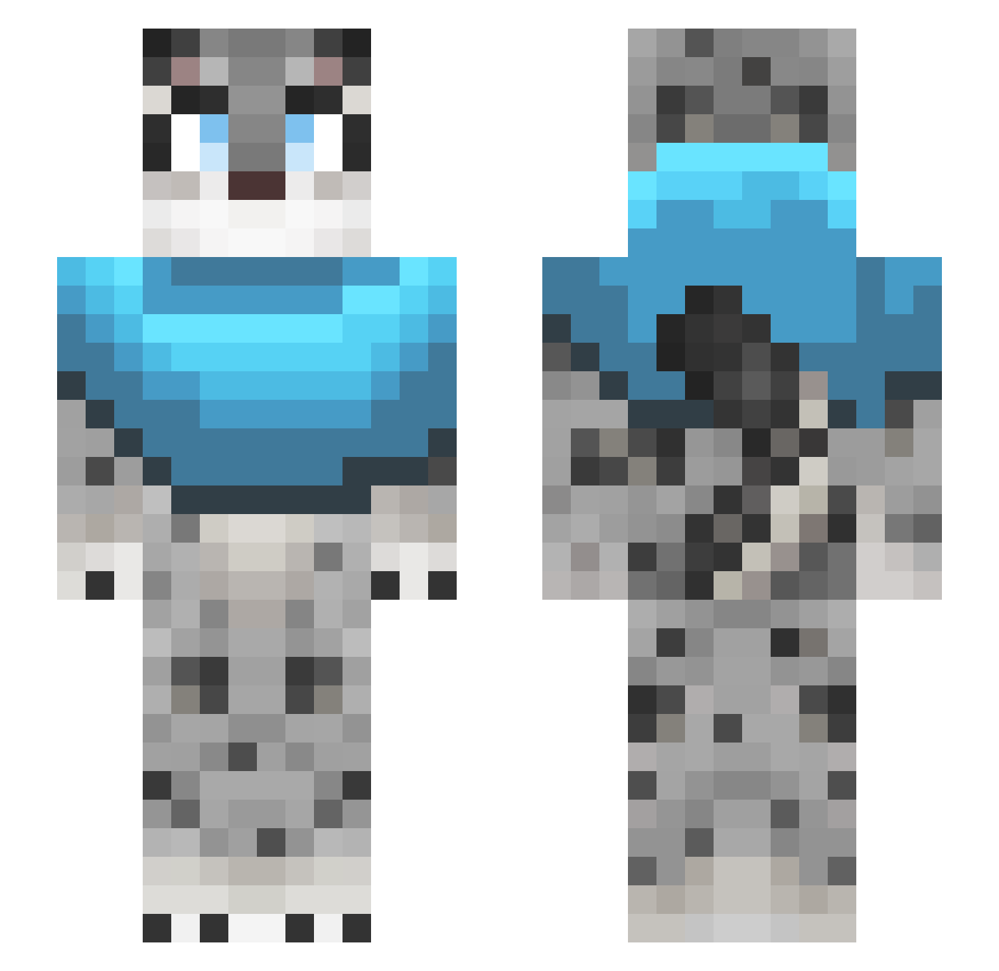 fartbs Minecraft skin, front and back view