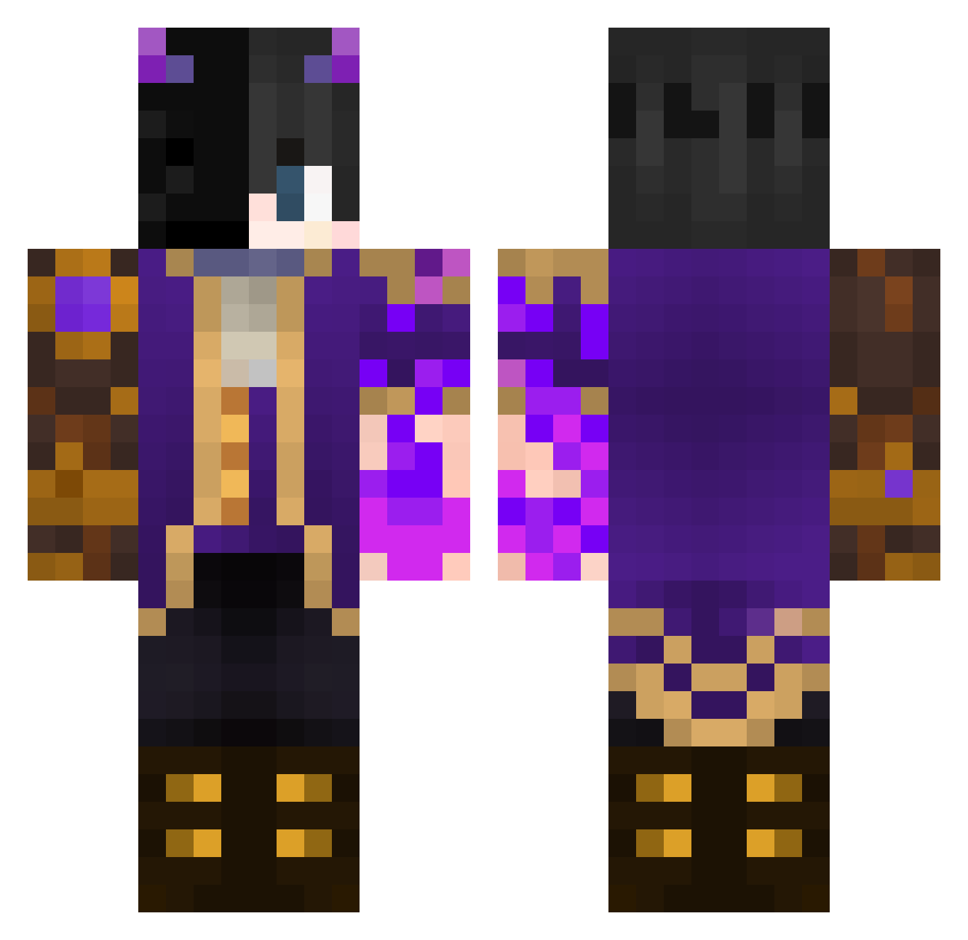 TheMilix Minecraft skin, front and back view