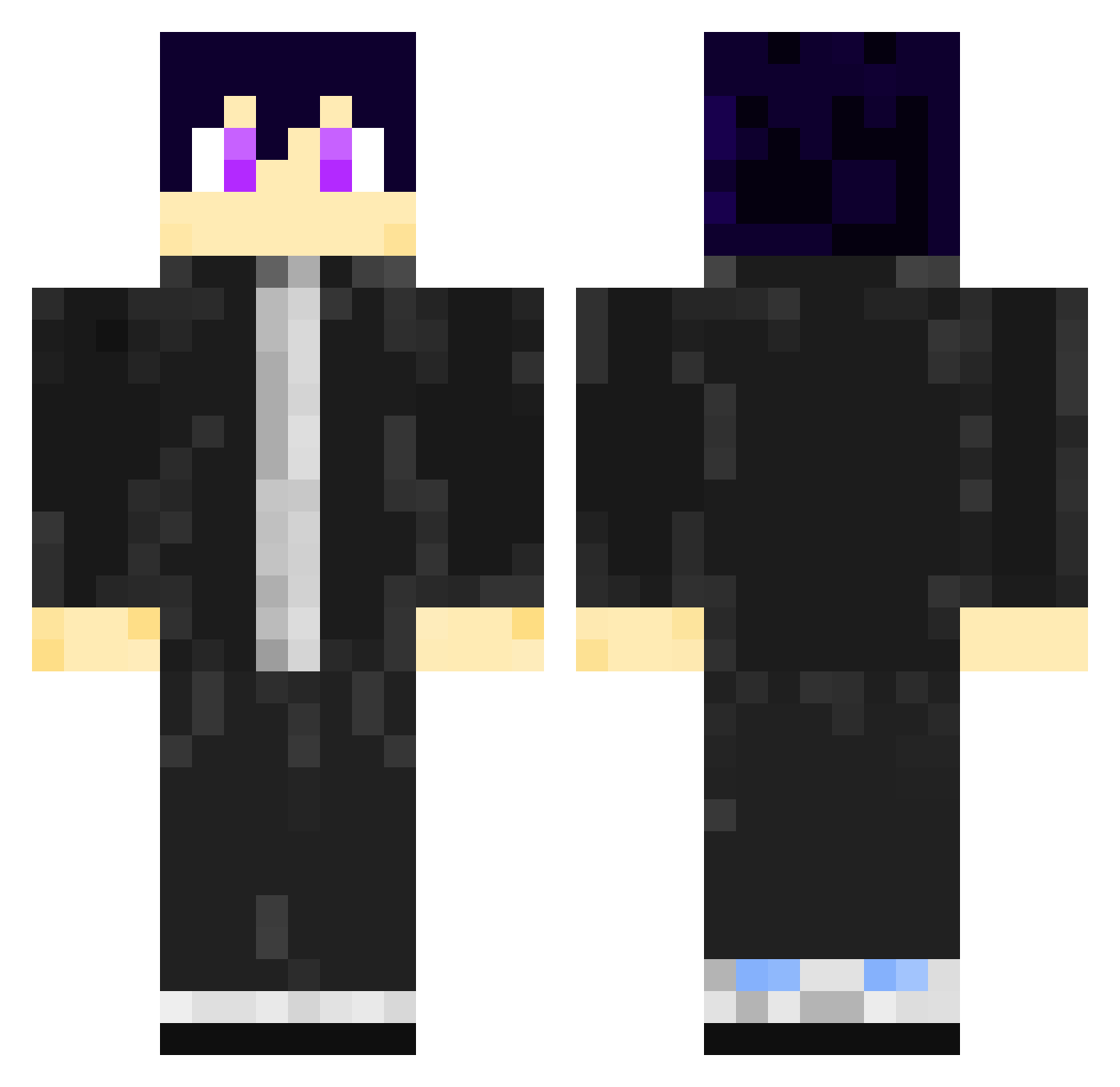 raffayinx Minecraft skin, front and back view