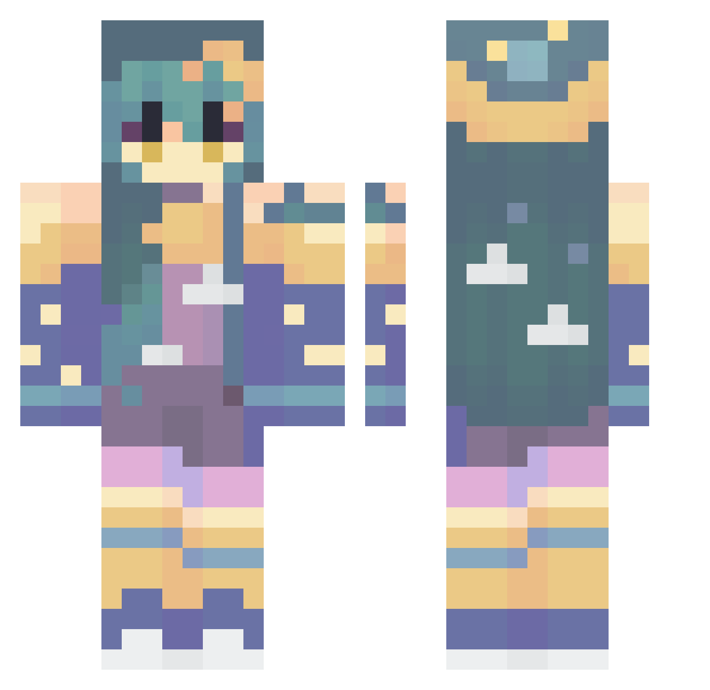 escape1 Minecraft skin, front and back view