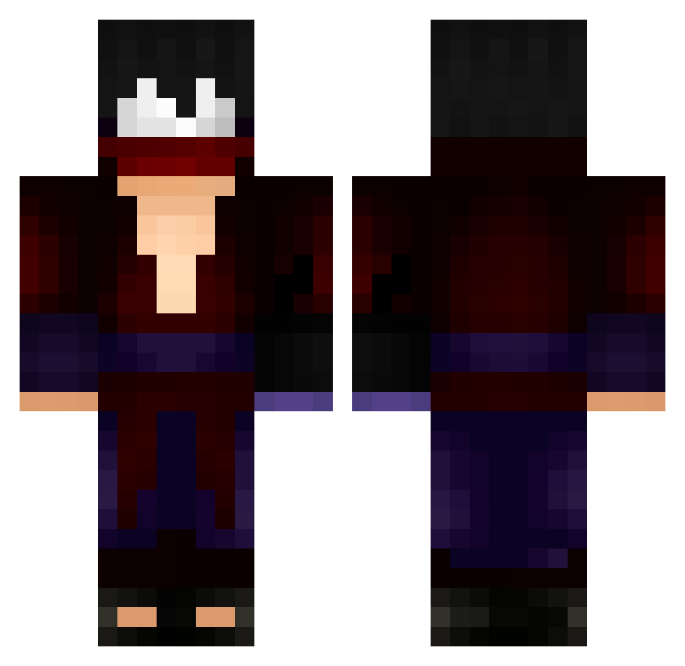 TaxiNuri Minecraft skin, front and back view