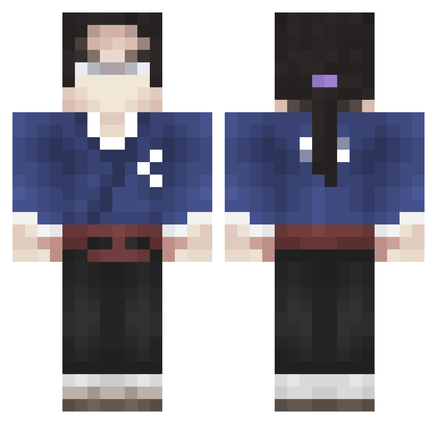VelascoSauce Minecraft skin, front and back view