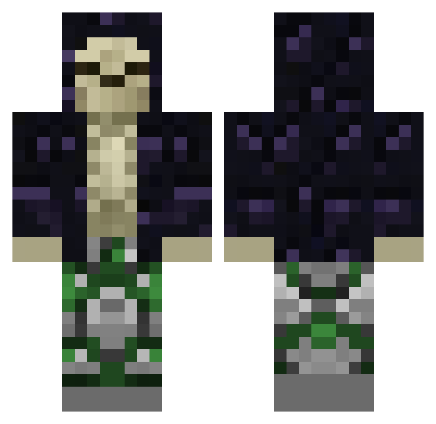snwixeW Minecraft skin, front and back view