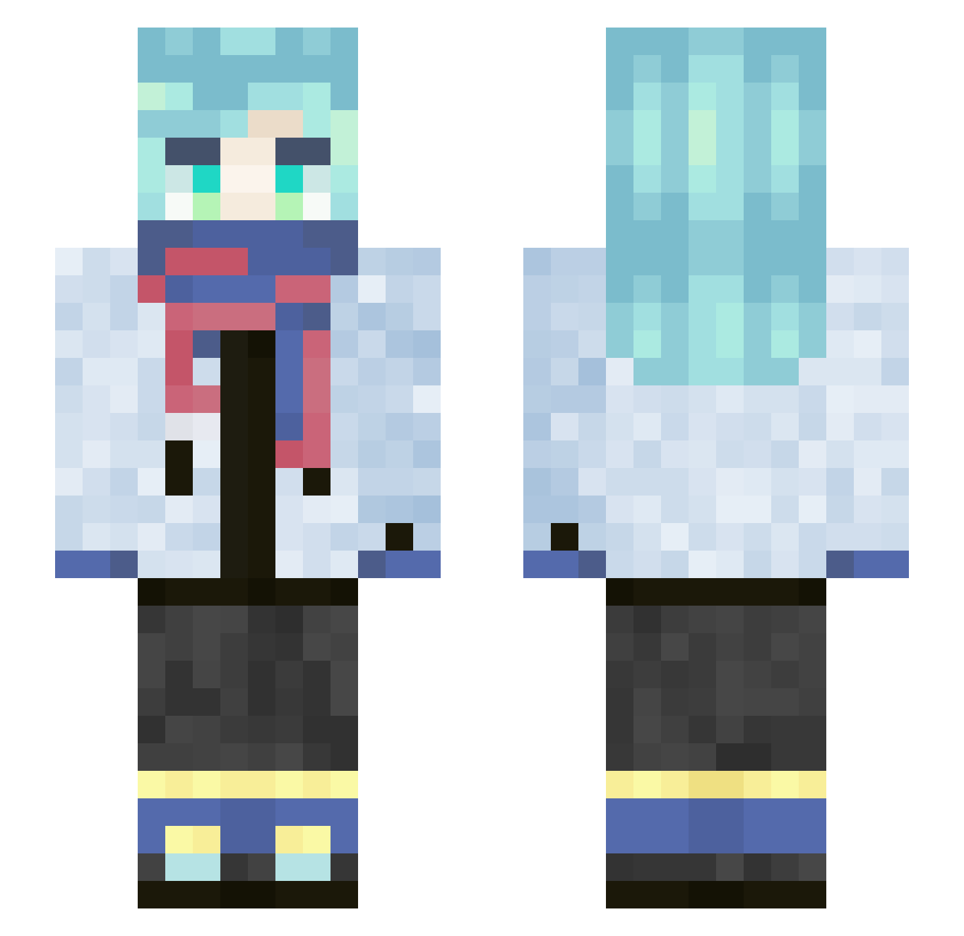 ittsy Minecraft skin, front and back view