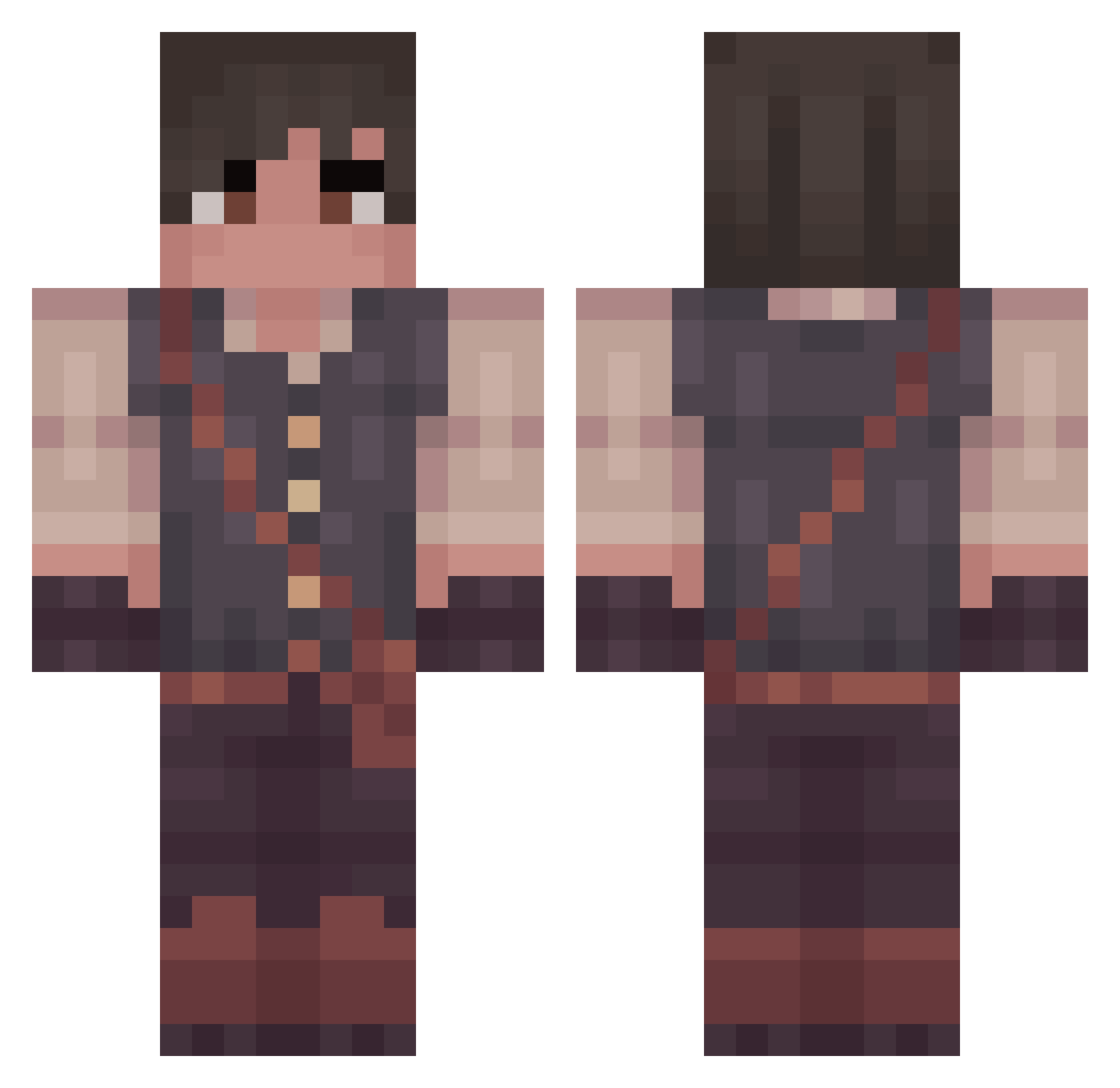 Rovint Minecraft skin, front and back view