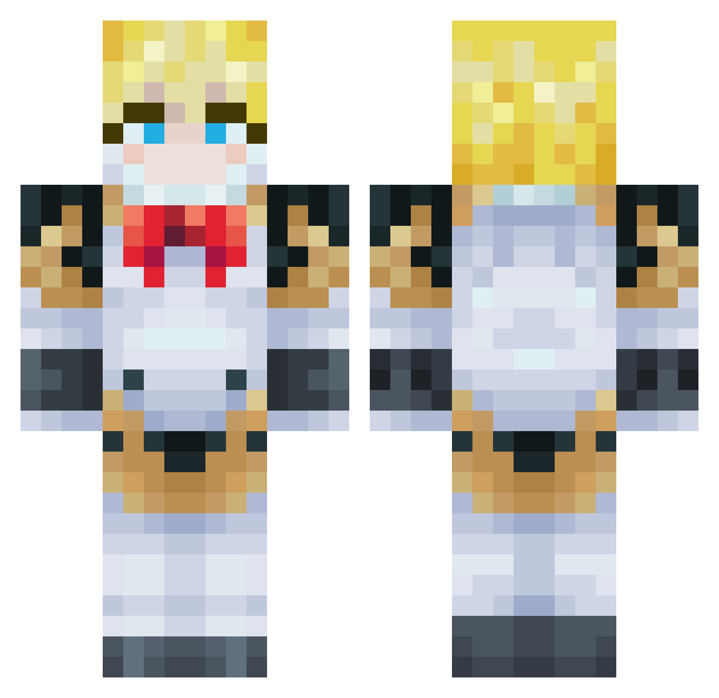 R4ven11 Minecraft skin, front and back view