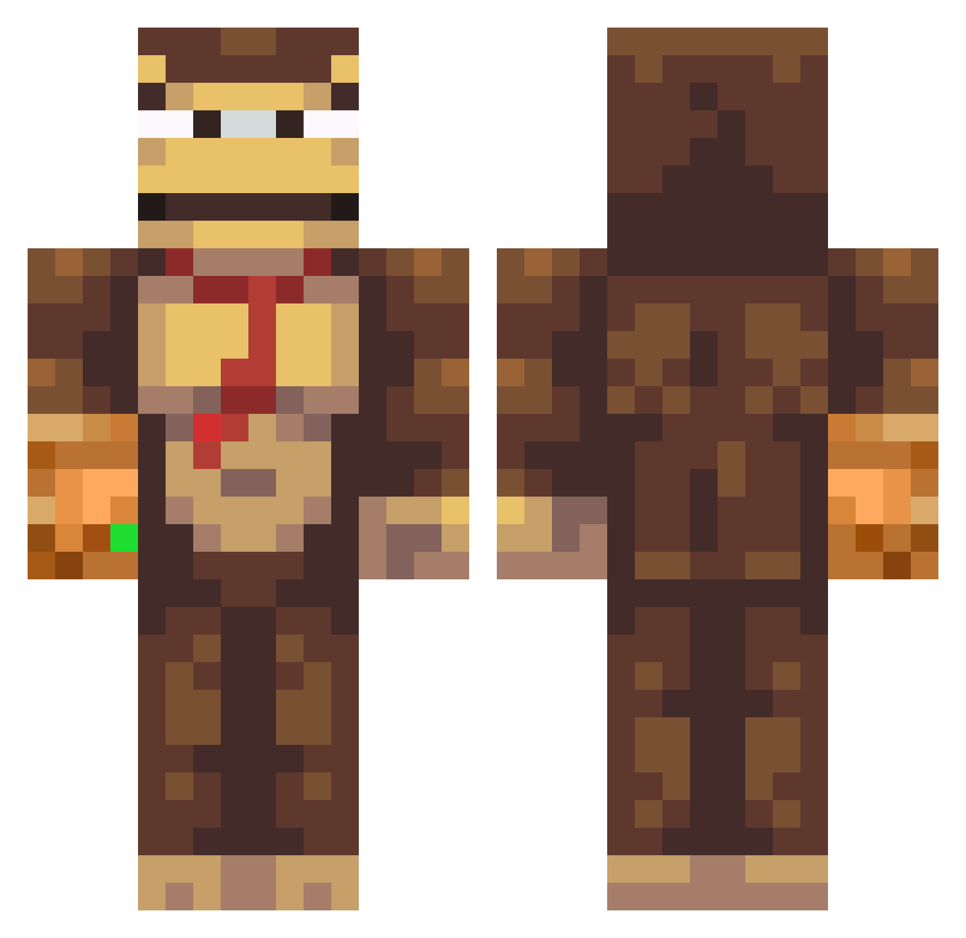 TheRealBradPitt_ Minecraft skin, front and back view