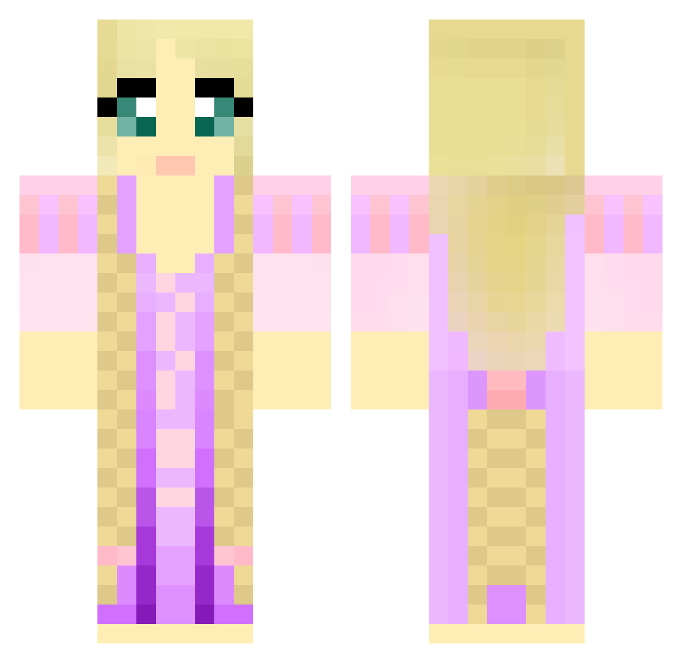 Joice Minecraft skin, front and back view