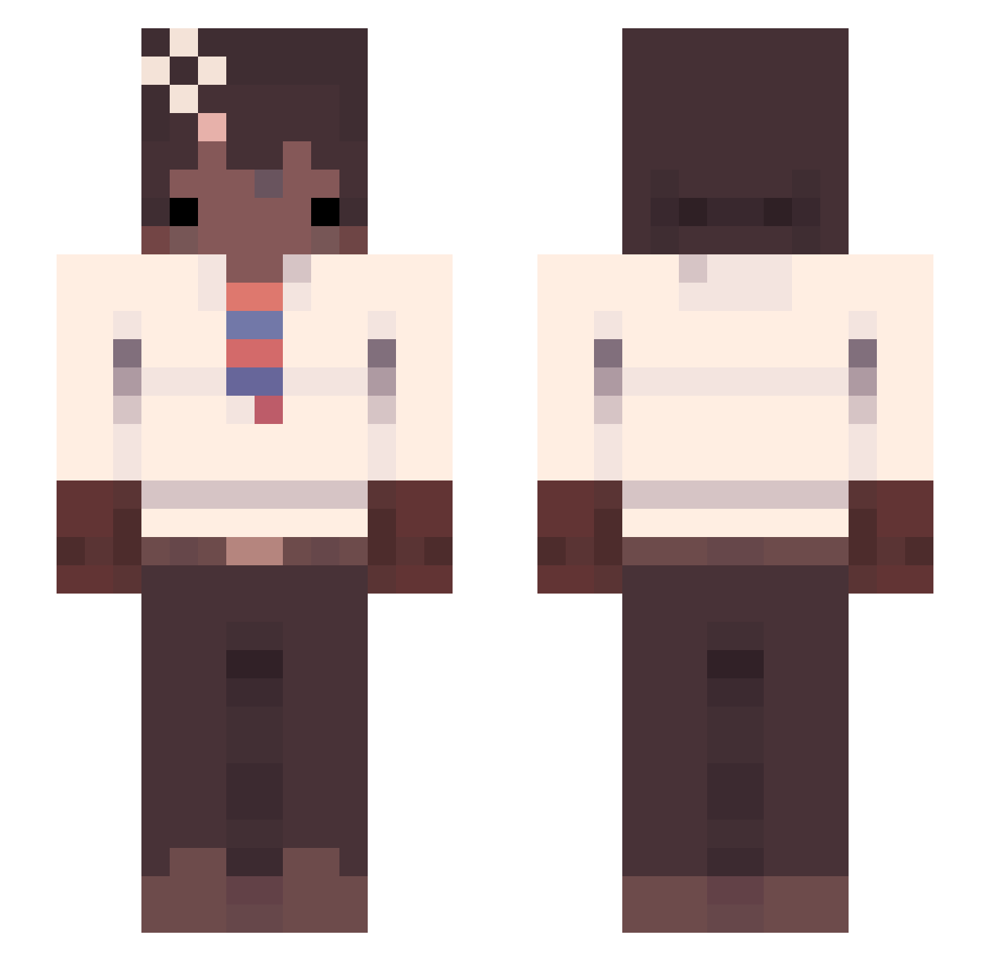 soslop Minecraft skin, front and back view