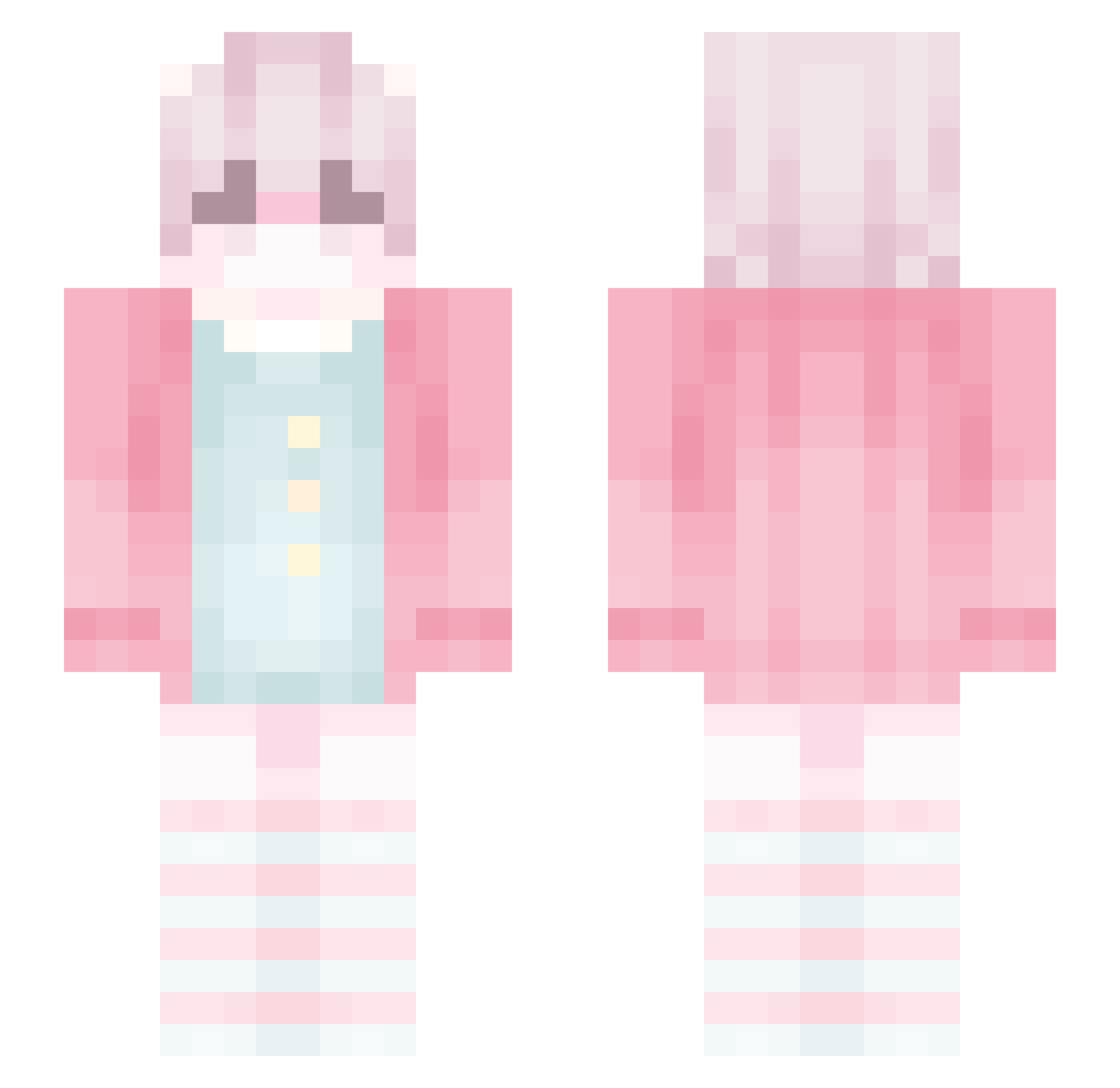 RealSiren Minecraft skin, front and back view