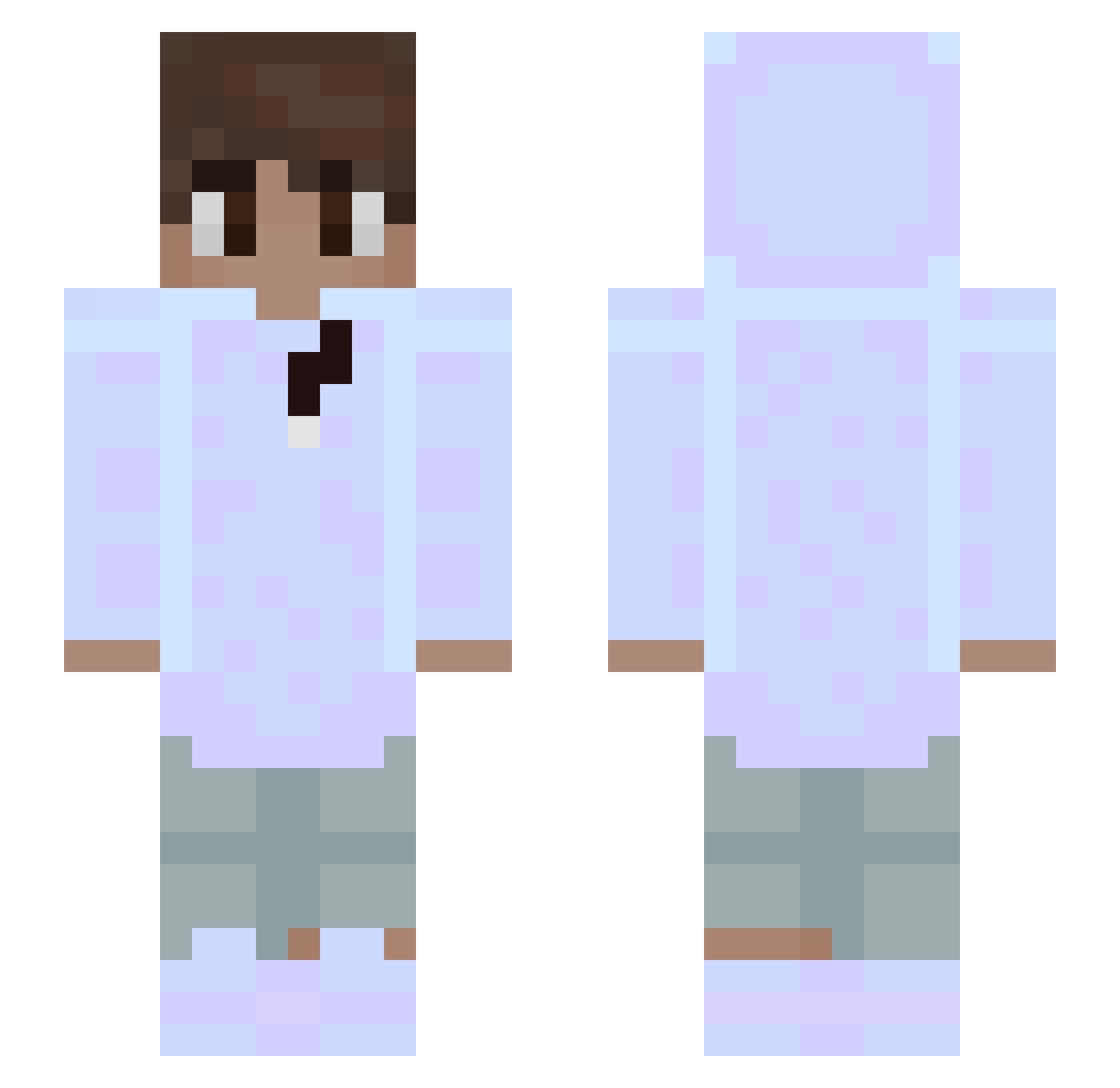 Poiinz Minecraft skin, front and back view