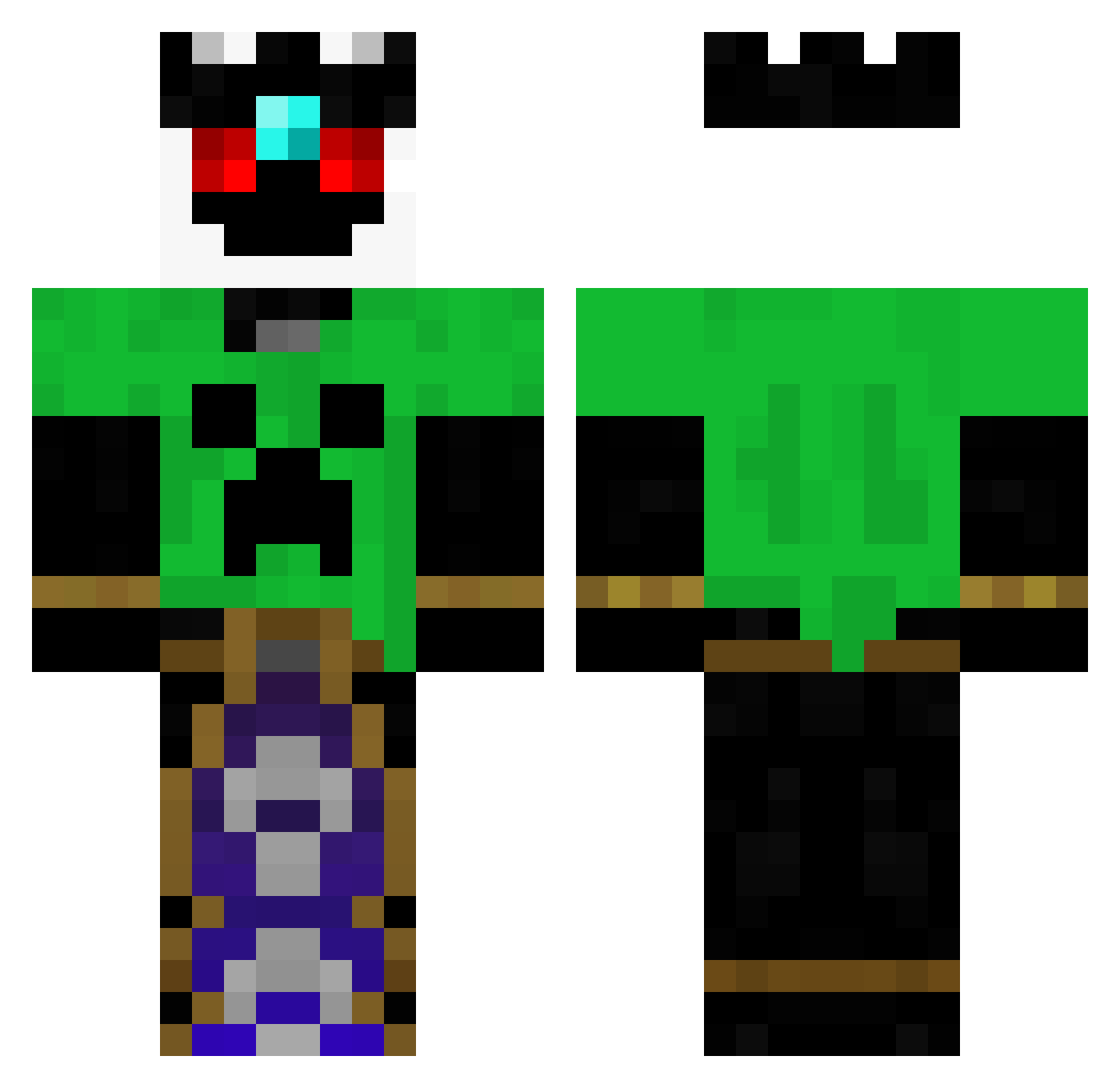 Soma001 Minecraft skin, front and back view