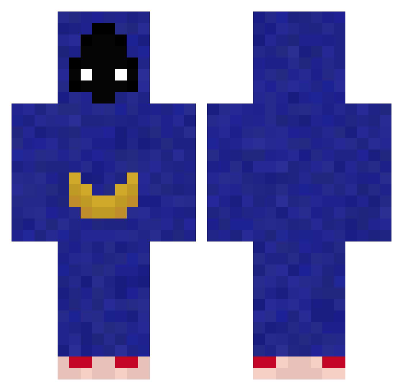sameolemeek Minecraft skin, front and back view