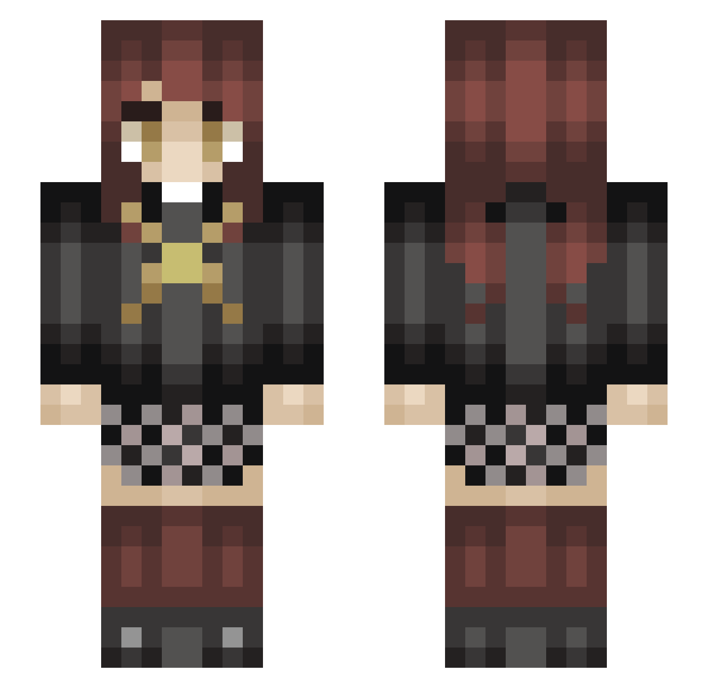 xmercx21 Minecraft skin, front and back view
