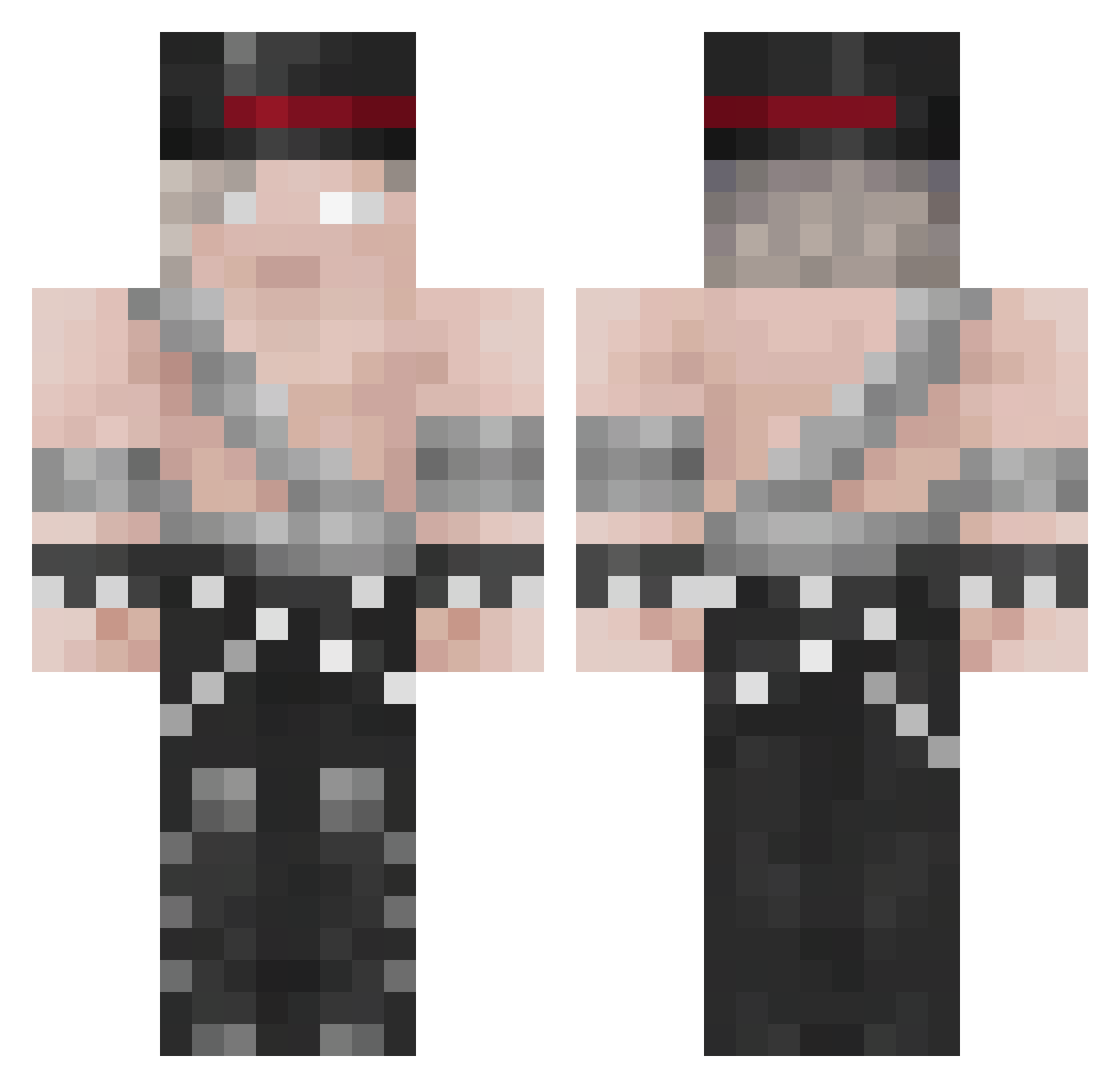 Harkon Minecraft skin, front and back view