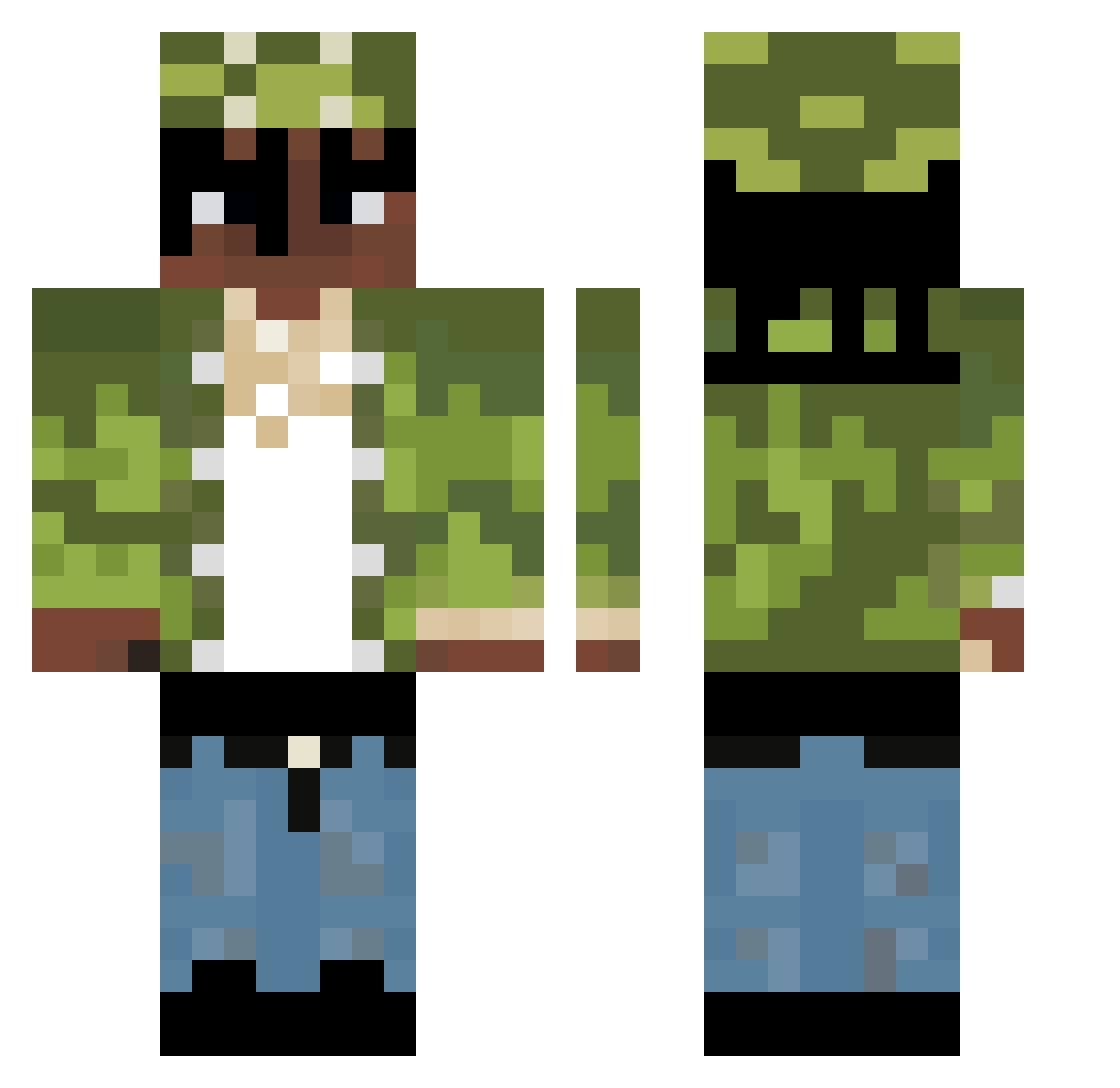 Ansg Minecraft skin, front and back view