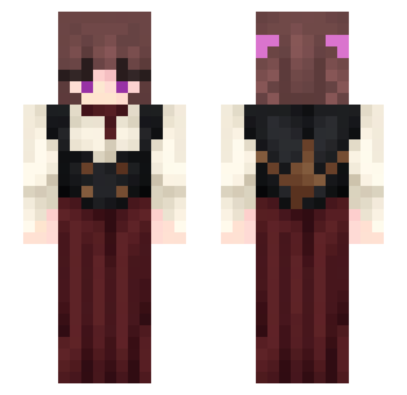 Yaee_0 Minecraft skin, front and back view