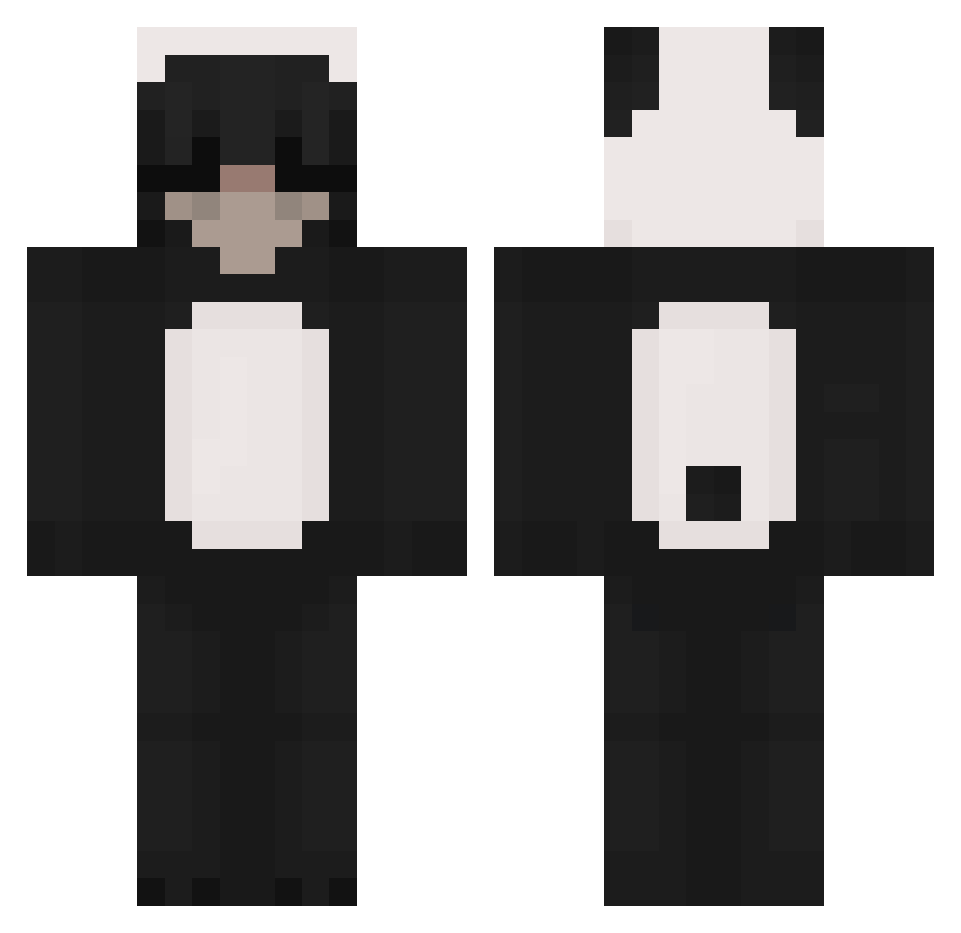softky Minecraft skin, front and back view