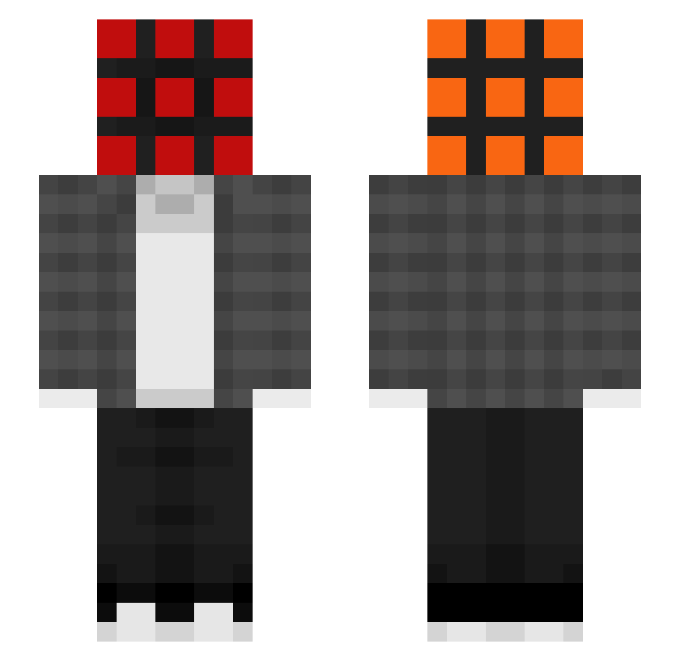 Noivixy Minecraft skin, front and back view