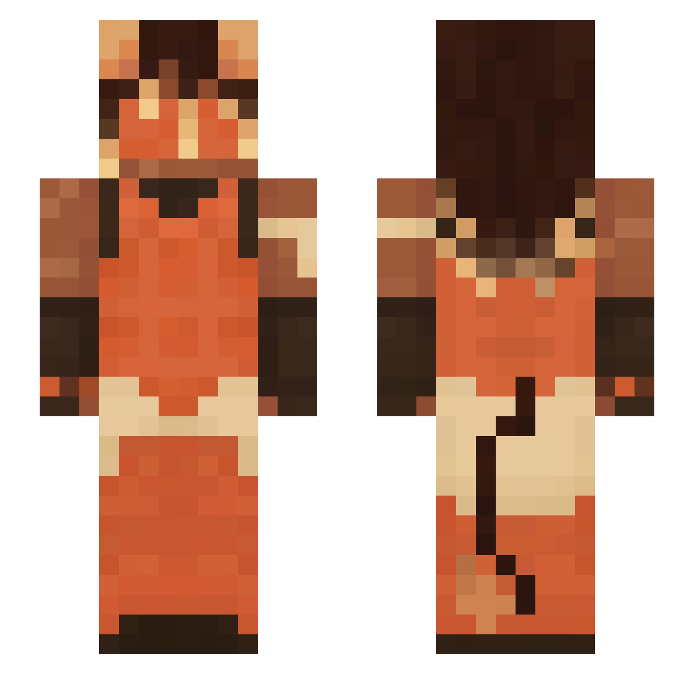 spinsplitter Minecraft skin, front and back view