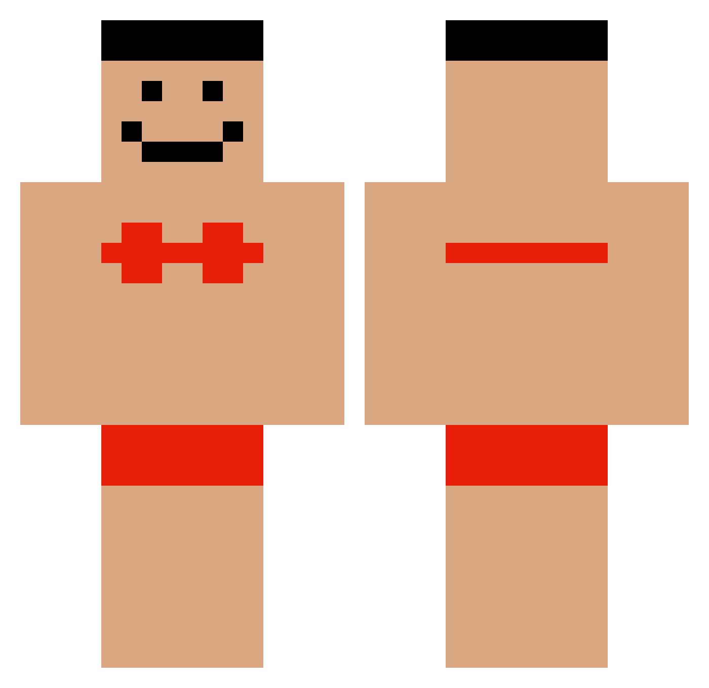 Tent4i Minecraft skin, front and back view