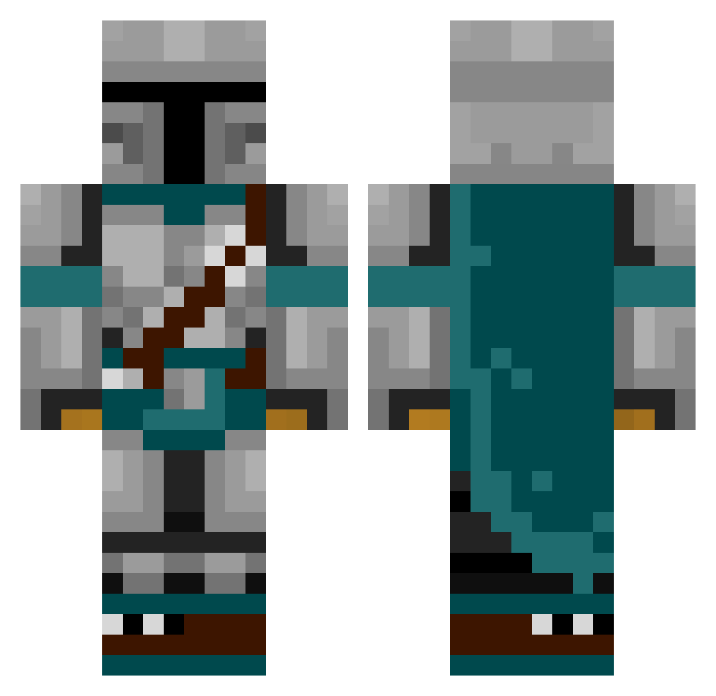 VerySadAsh Minecraft skin, front and back view