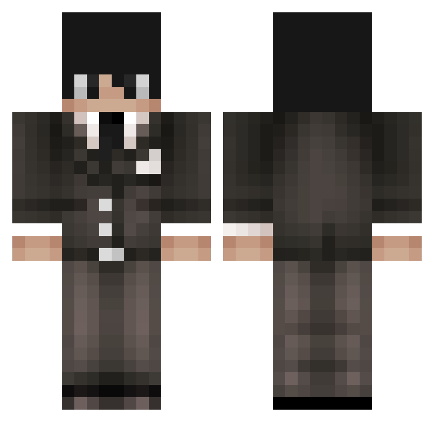 Tillaffel Minecraft skin, front and back view