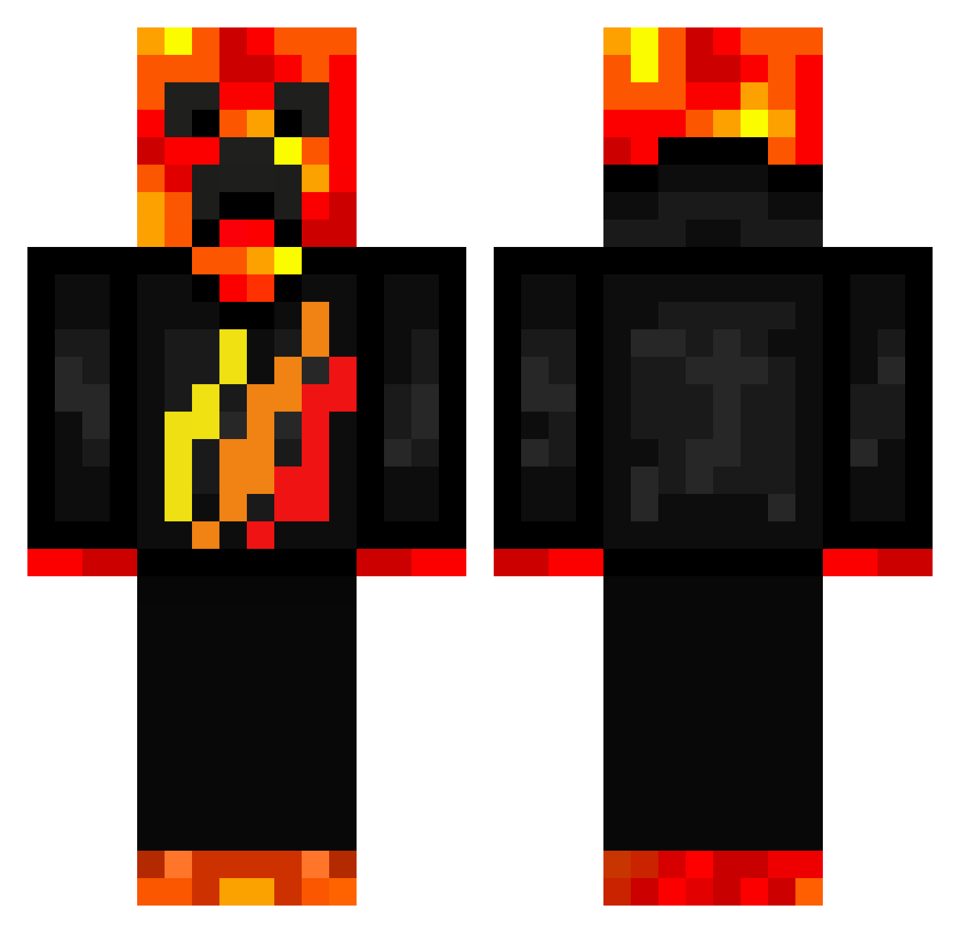 txcreeper Minecraft skin, front and back view
