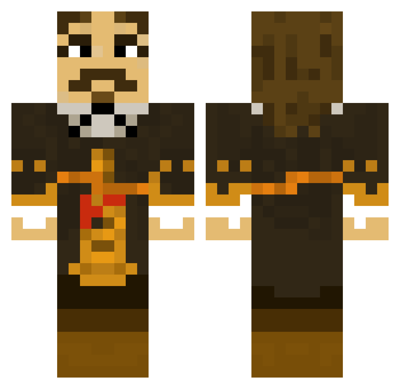 Romeinn Minecraft skin, front and back view