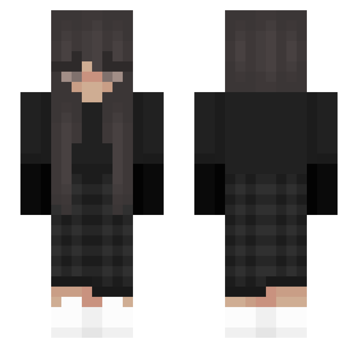 QueenSaltt Minecraft skin, front and back view