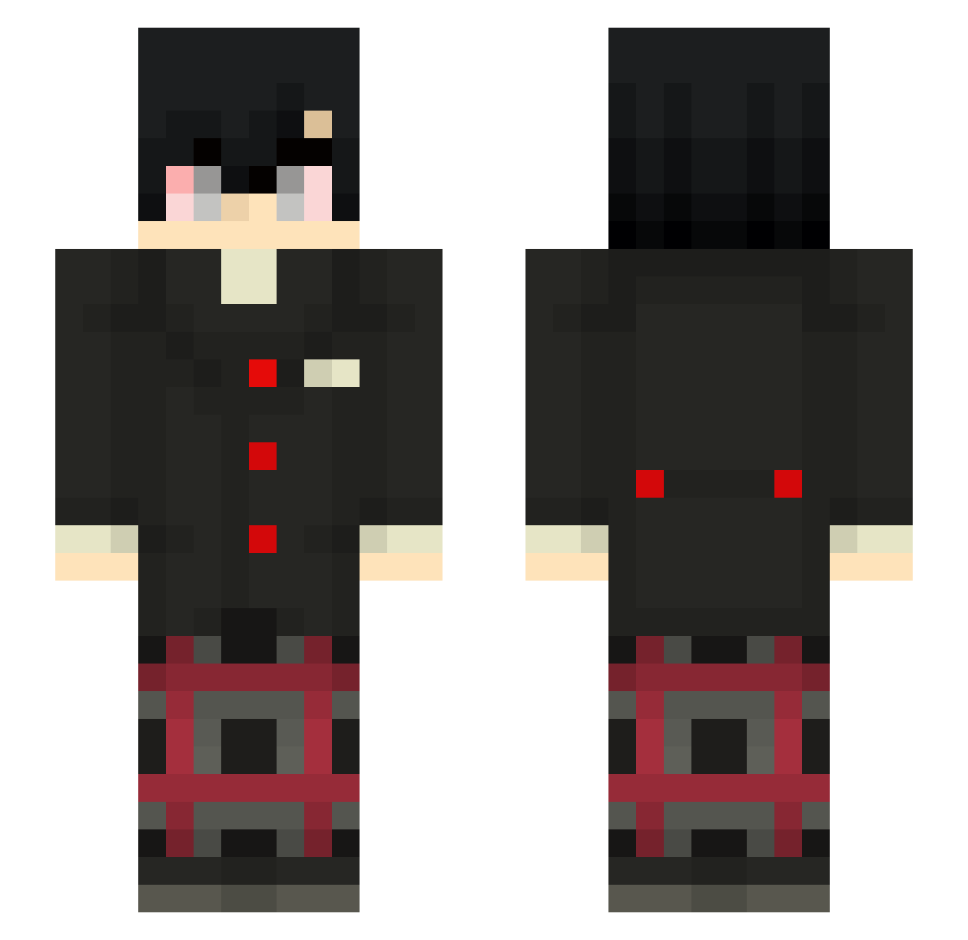 mysticatt Minecraft skin, front and back view