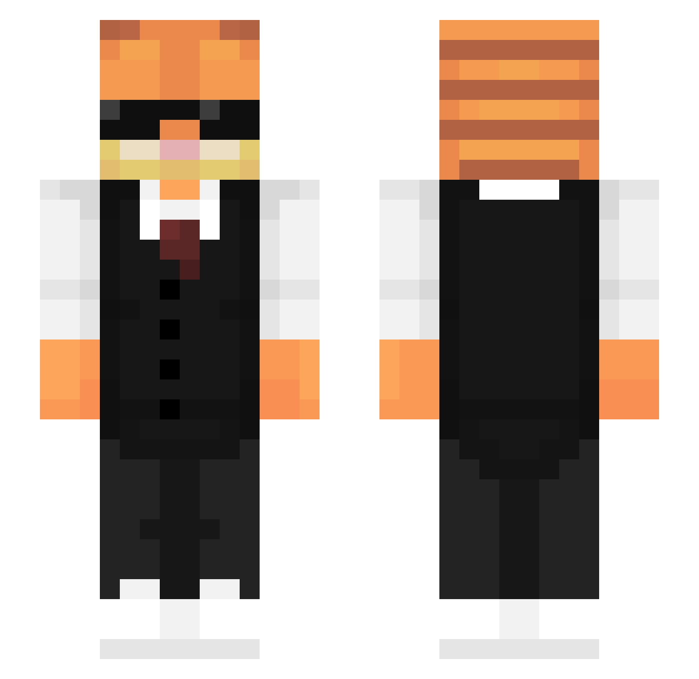 rickA3 Minecraft skin, front and back view