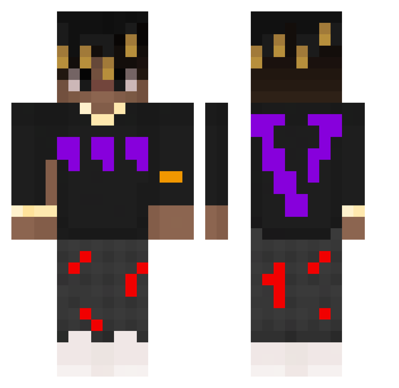 TheGodMC16 Minecraft skin, front and back view