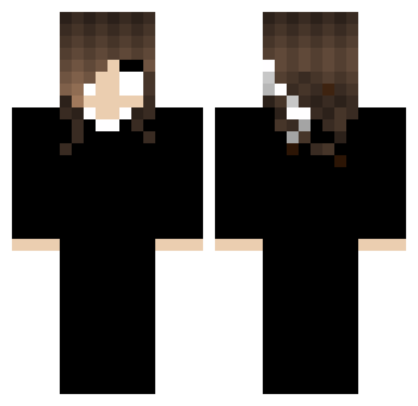 SimpleEnd Minecraft skin, front and back view